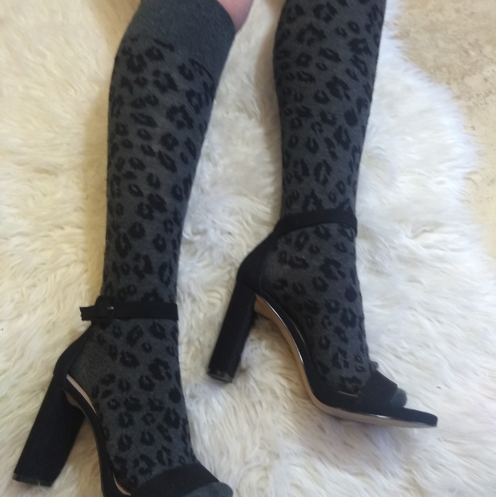 Cheetah Print Knee High Socks high quality